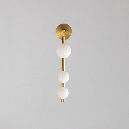 Simplicity Linear Metal Iron Glass 3-Light Wall Sconce Lamp