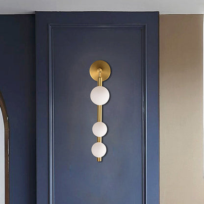 Simplicity Linear Metal Iron Glass 3-Light Wall Sconce Lamp