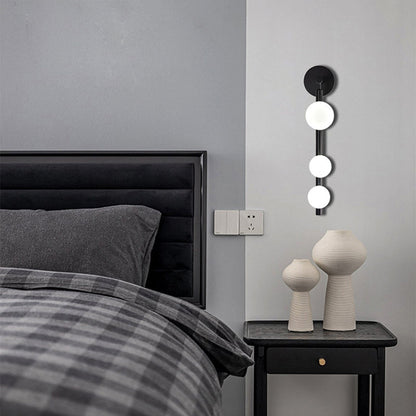 Simplicity Linear Metal Iron Glass 3-Light Wall Sconce Lamp