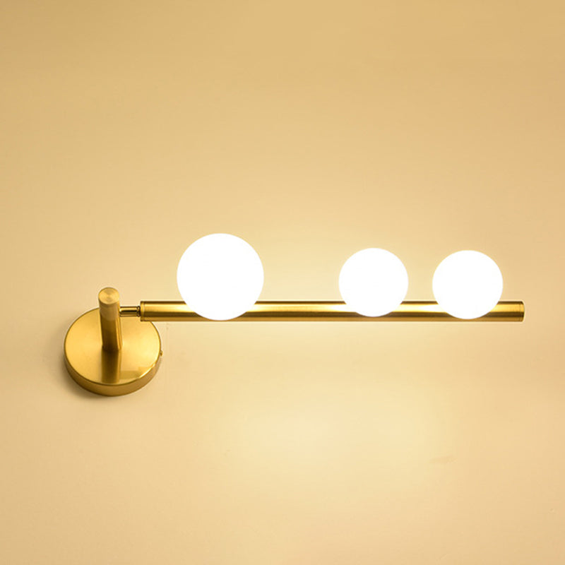 Simplicity Linear Metal Iron Glass 3-Light Wall Sconce Lamp