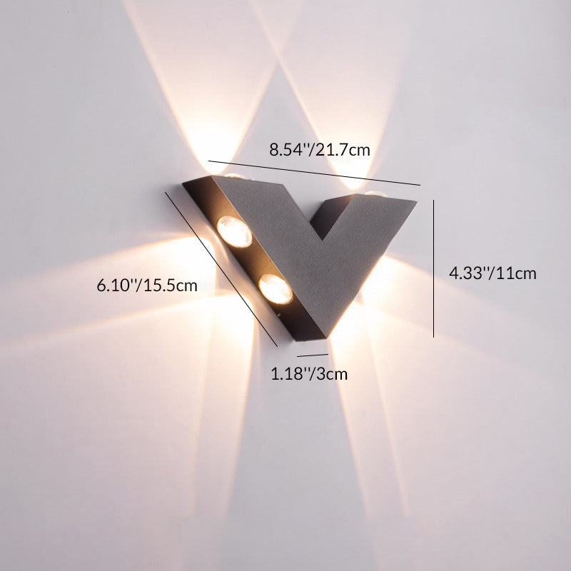 Waterproof V-Shaped Aluminum PC LED Wall Sconce Lamp