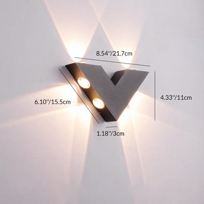 Waterproof V-Shaped Aluminum PC LED Wall Sconce Lamp