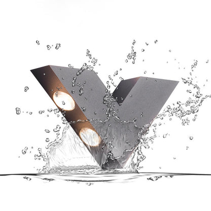 Waterproof V-Shaped Aluminum PC LED Wall Sconce Lamp