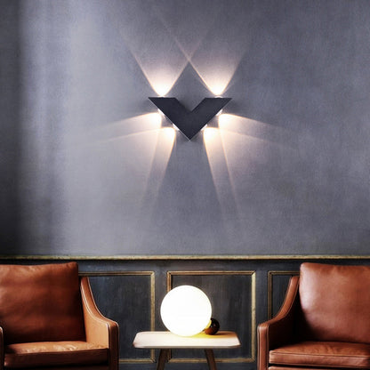 Waterproof V-Shaped Aluminum PC LED Wall Sconce Lamp