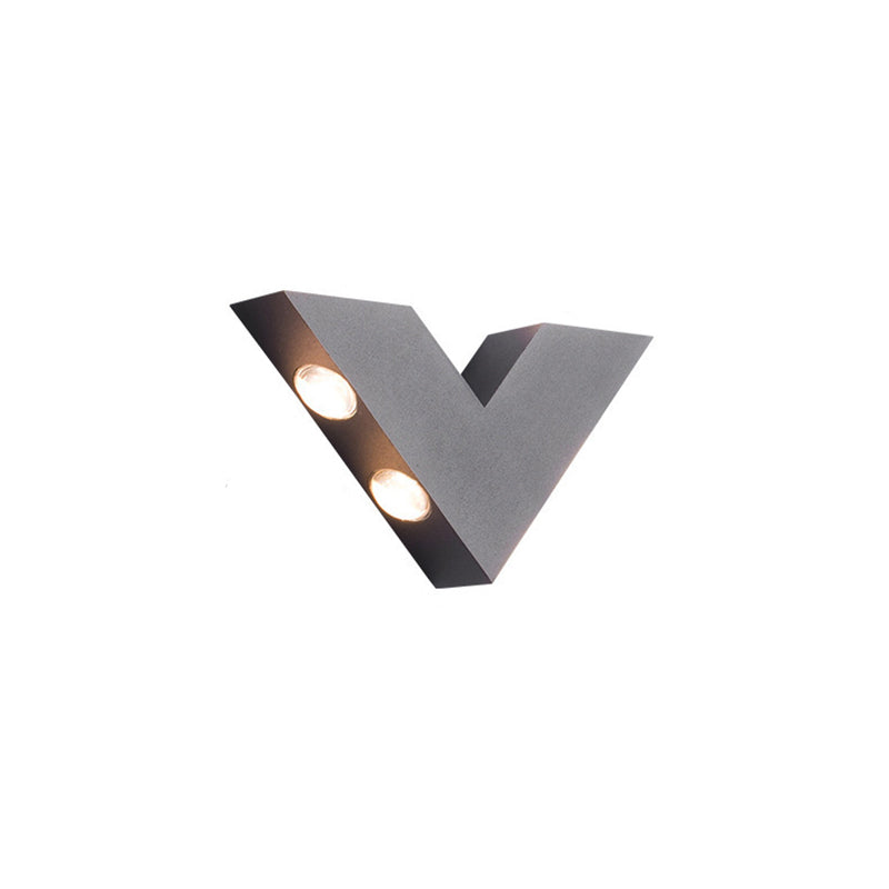Waterproof V-Shaped Aluminum PC LED Wall Sconce Lamp