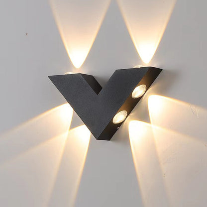 Waterproof V-Shaped Aluminum PC LED Wall Sconce Lamp