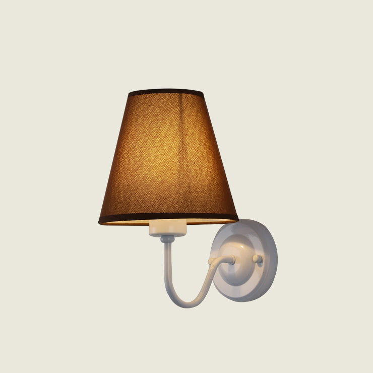 Dome Conical Iron Fabric 1-Light Wall Sconce Lamp