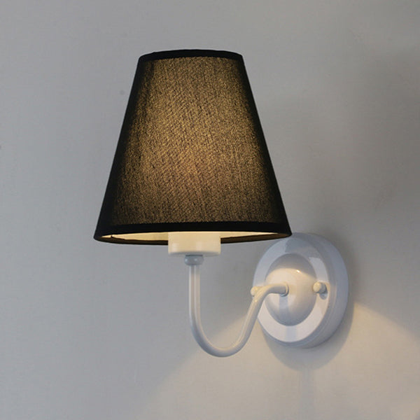 Dome Conical Iron Fabric 1-Light Wall Sconce Lamp
