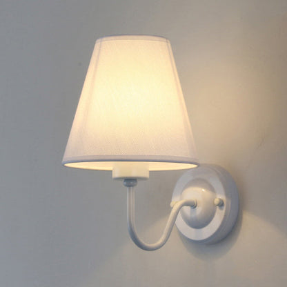 Dome Conical Iron Fabric 1-Light Wall Sconce Lamp