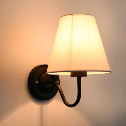 Dome Conical Iron Fabric 1-Light Wall Sconce Lamp