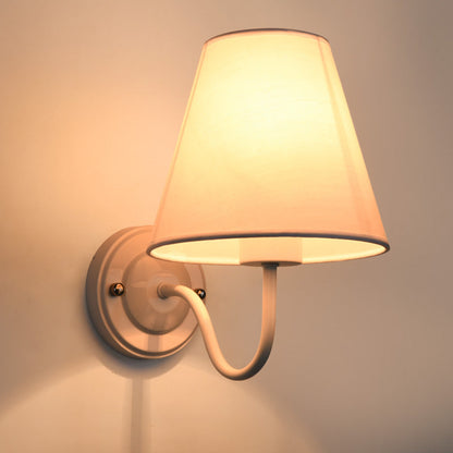 Dome Conical Iron Fabric 1-Light Wall Sconce Lamp