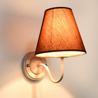 Dome Conical Iron Fabric 1-Light Wall Sconce Lamp
