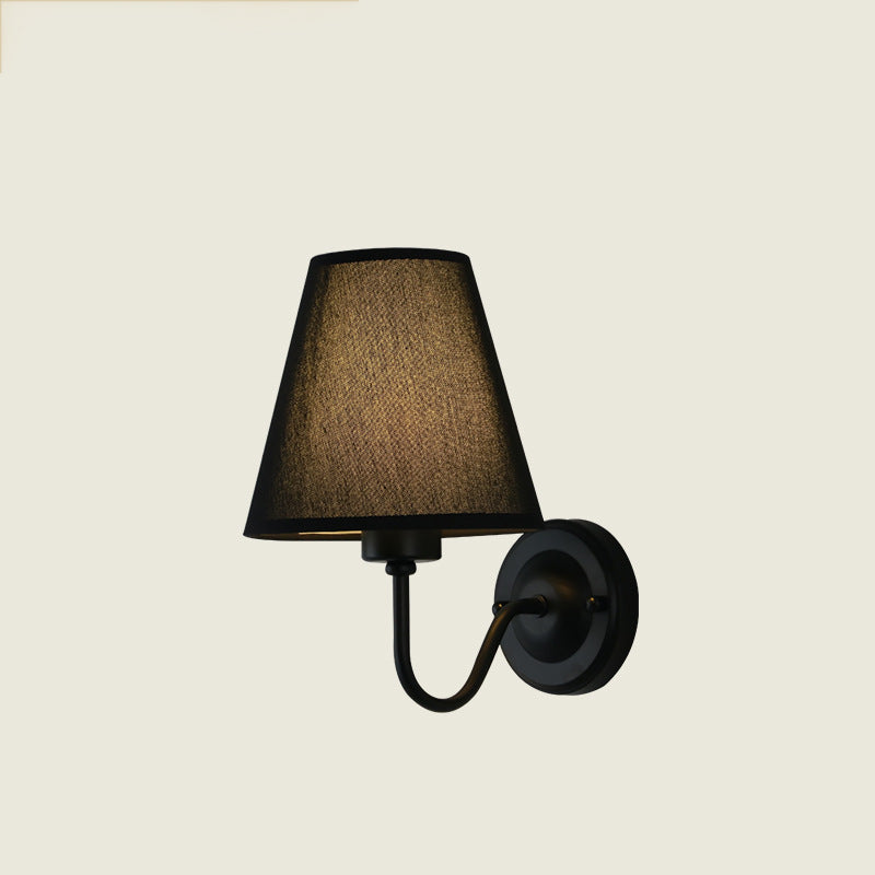 Dome Conical Iron Fabric 1-Light Wall Sconce Lamp