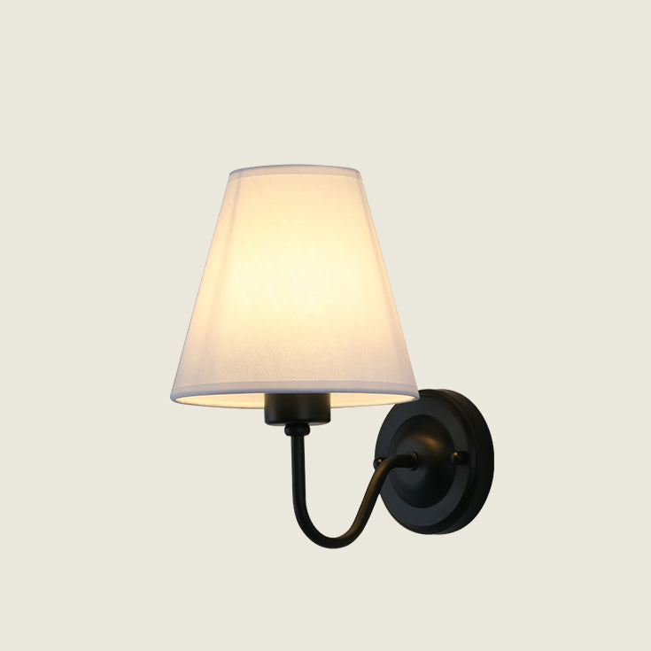 Dome Conical Iron Fabric 1-Light Wall Sconce Lamp