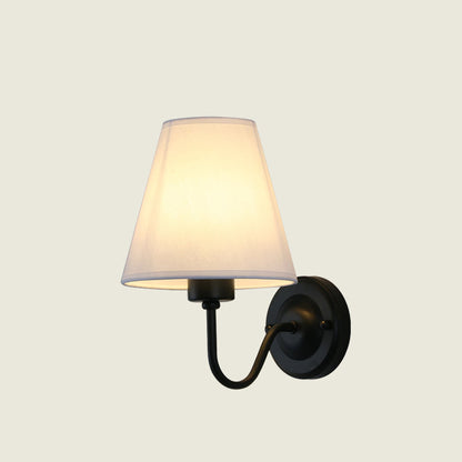 Dome Conical Iron Fabric 1-Light Wall Sconce Lamp