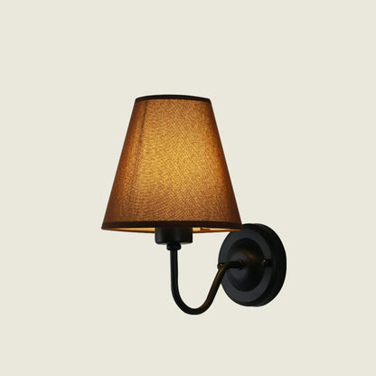 Dome Conical Iron Fabric 1-Light Wall Sconce Lamp