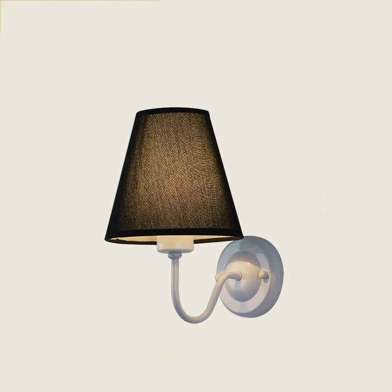 Dome Conical Iron Fabric 1-Light Wall Sconce Lamp