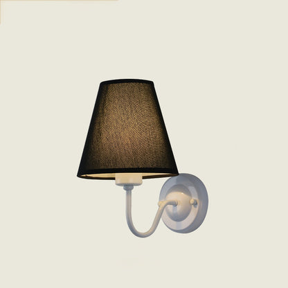 Dome Conical Iron Fabric 1-Light Wall Sconce Lamp