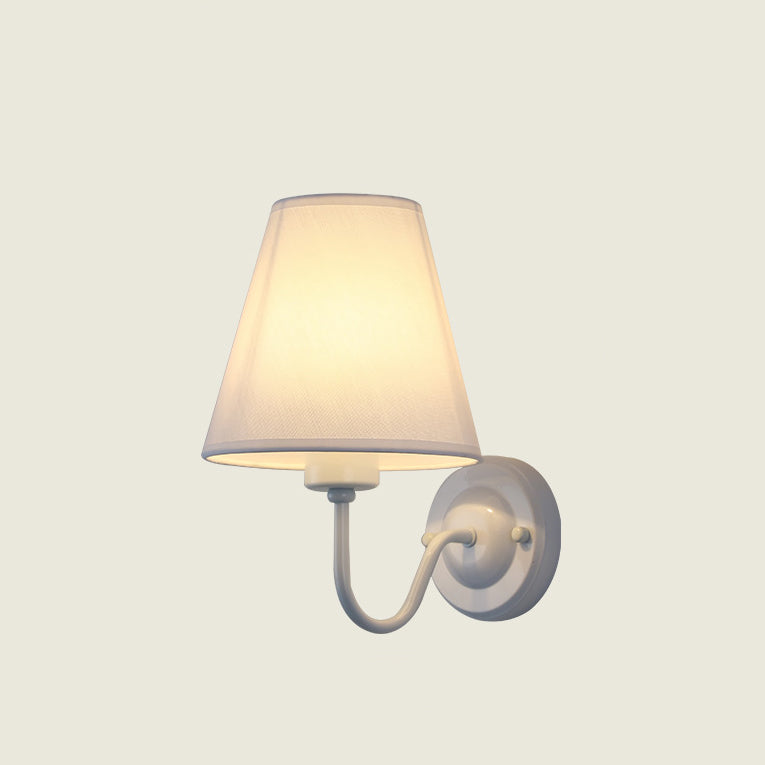 Dome Conical Iron Fabric 1-Light Wall Sconce Lamp