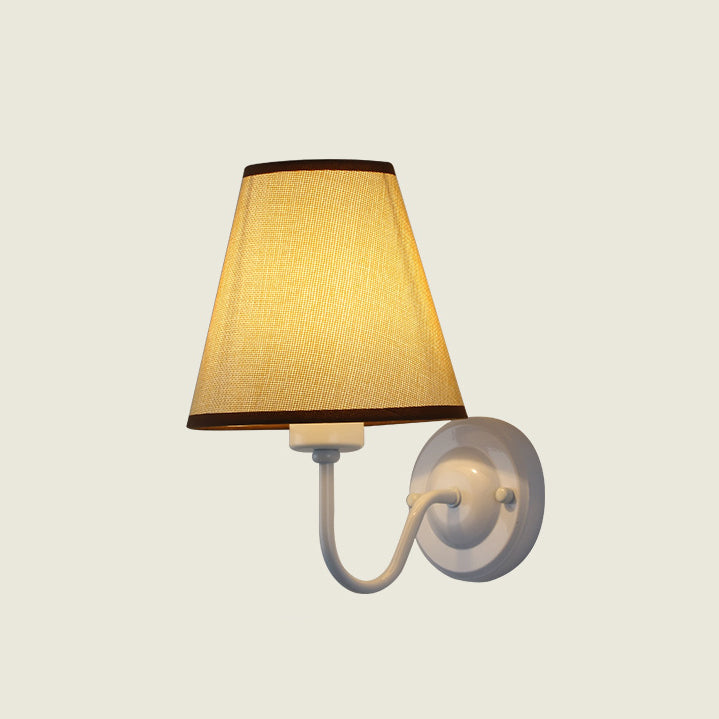Dome Conical Iron Fabric 1-Light Wall Sconce Lamp
