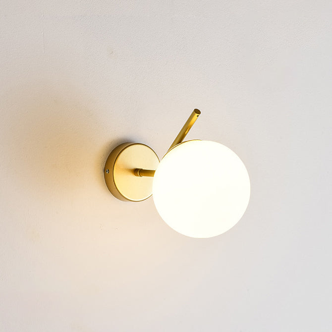 Minimalist Spherical Iron Glass 1-Light Wall Sconce Lamp