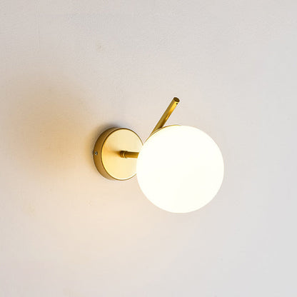 Minimalist Spherical Iron Glass 1-Light Wall Sconce Lamp