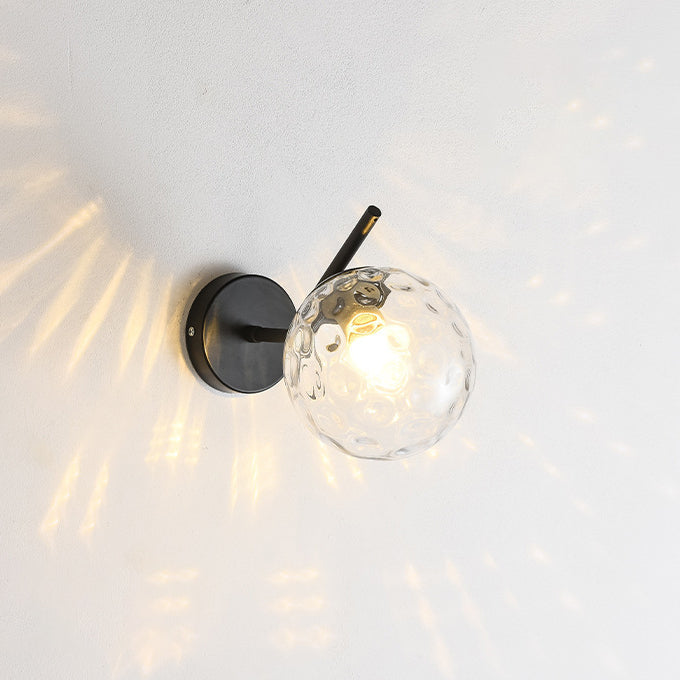 Minimalist Spherical Iron Glass 1-Light Wall Sconce Lamp