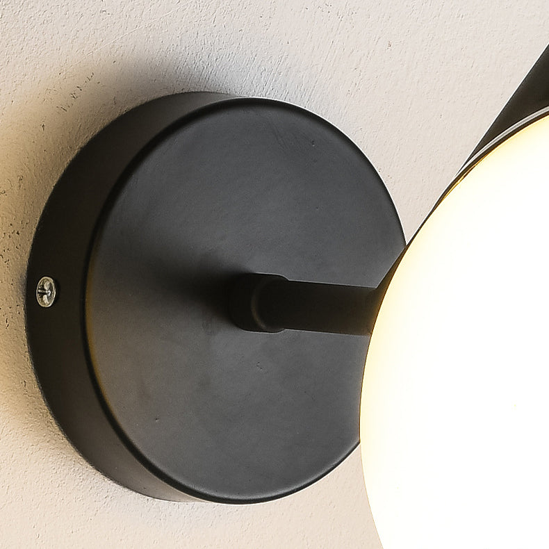 Minimalist Spherical Iron Glass 1-Light Wall Sconce Lamp