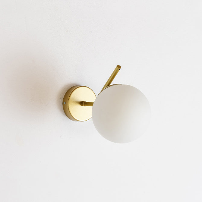 Minimalist Spherical Iron Glass 1-Light Wall Sconce Lamp