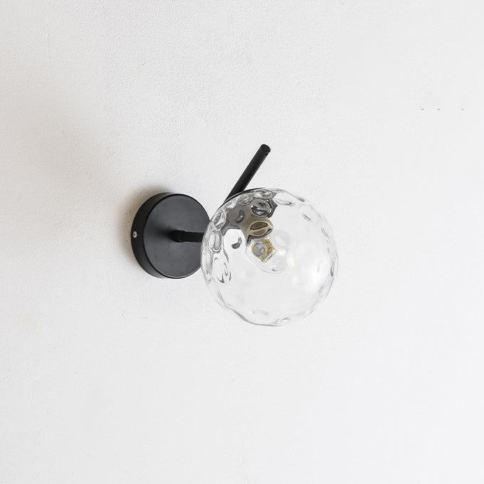Minimalist Spherical Iron Glass 1-Light Wall Sconce Lamp