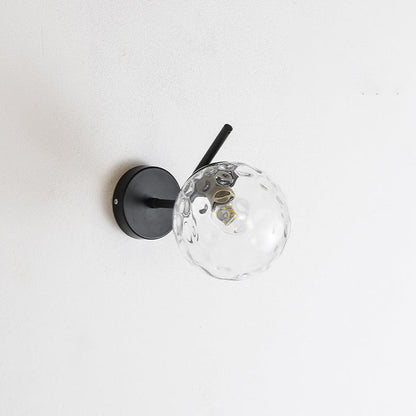 Minimalist Spherical Iron Glass 1-Light Wall Sconce Lamp