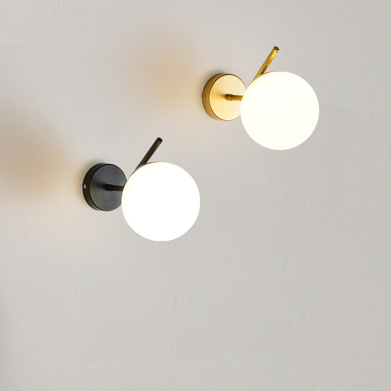 Minimalist Spherical Iron Glass 1-Light Wall Sconce Lamp