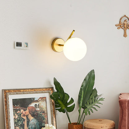Minimalist Spherical Iron Glass 1-Light Wall Sconce Lamp