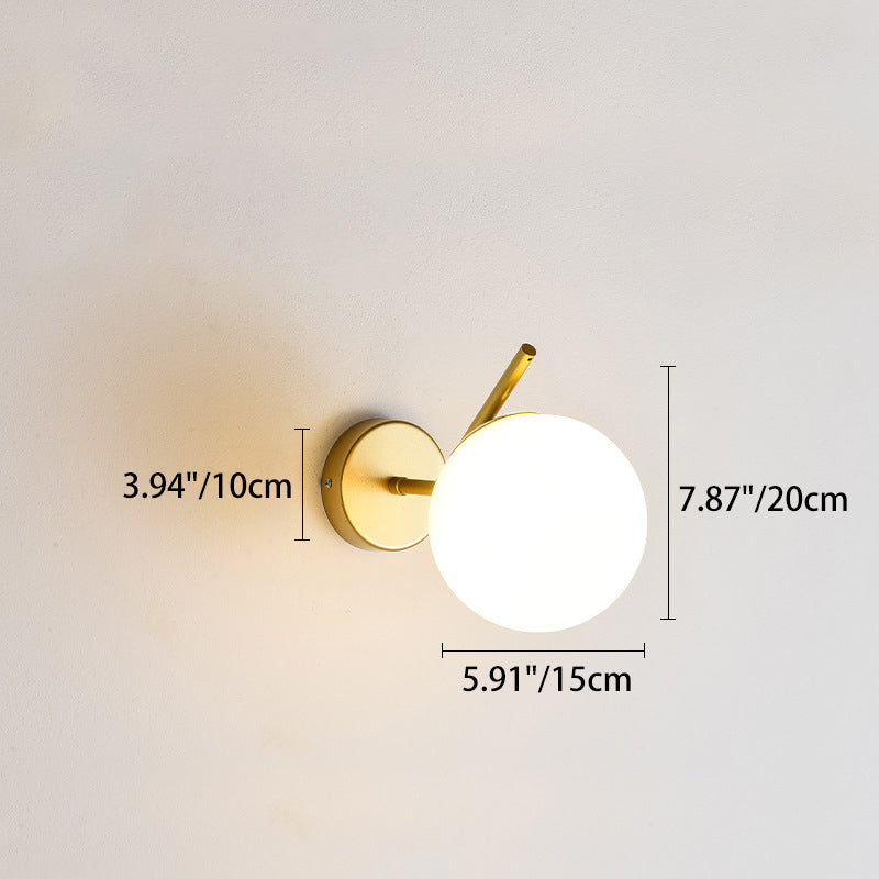 Minimalist Spherical Iron Glass 1-Light Wall Sconce Lamp