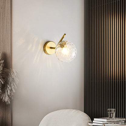 Minimalist Spherical Iron Glass 1-Light Wall Sconce Lamp