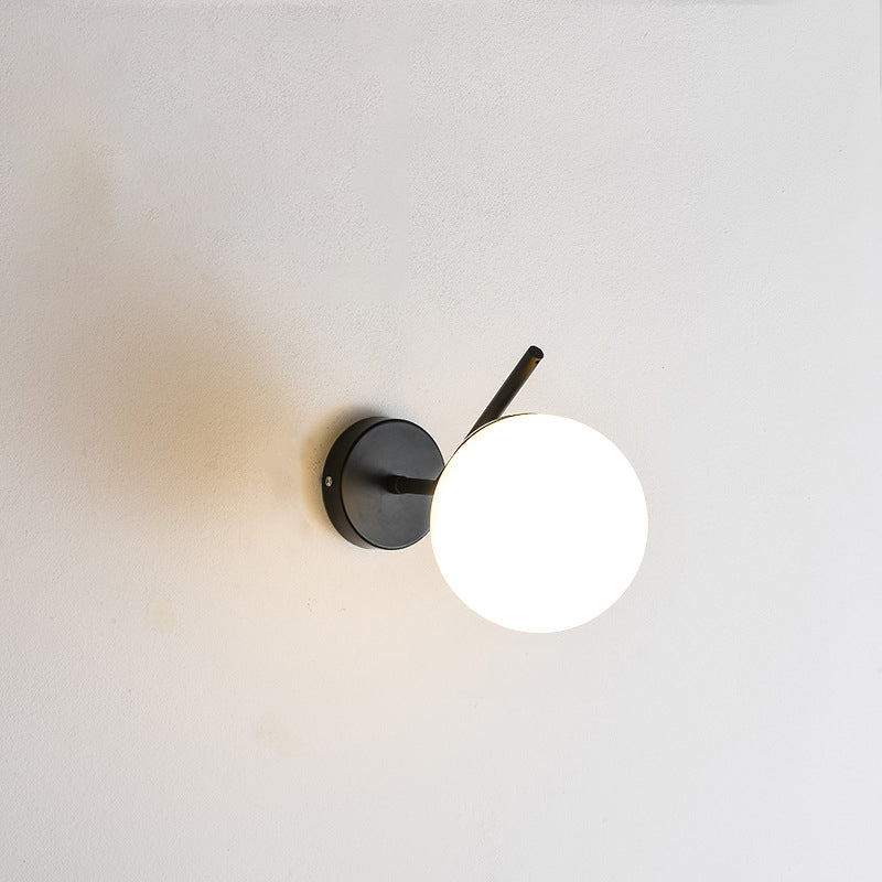 Minimalist Spherical Iron Glass 1-Light Wall Sconce Lamp