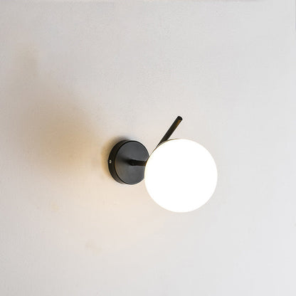 Minimalist Spherical Iron Glass 1-Light Wall Sconce Lamp