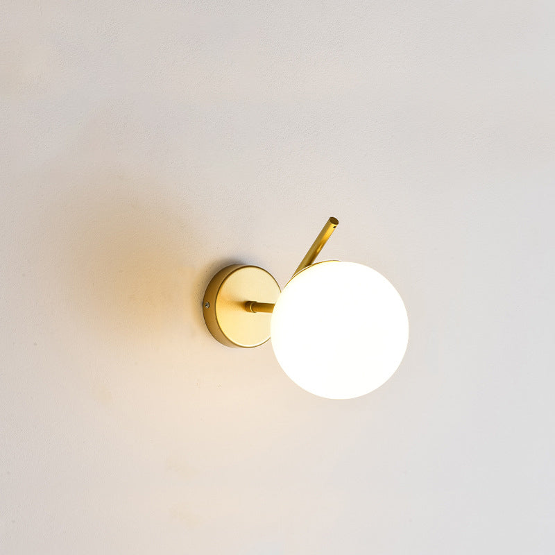 Minimalist Spherical Iron Glass 1-Light Wall Sconce Lamp
