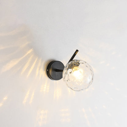 Minimalist Spherical Iron Glass 1-Light Wall Sconce Lamp