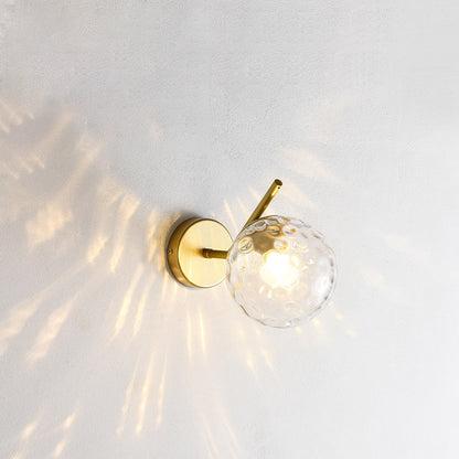 Minimalist Spherical Iron Glass 1-Light Wall Sconce Lamp