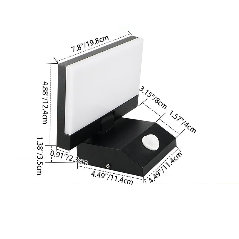 Motion Square Round Aluminum PC LED Wall Sconce Lamp