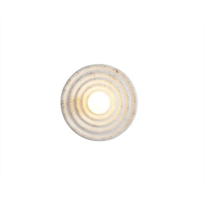 Round Corrugated Resin Glass 1-light Wall Sconce Lamp