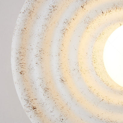 Round Corrugated Resin Glass 1-light Wall Sconce Lamp