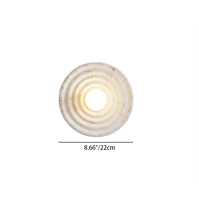Round Corrugated Resin Glass 1-light Wall Sconce Lamp