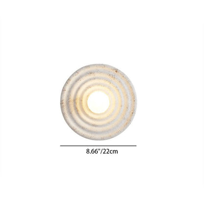 Round Corrugated Resin Glass 1-light Wall Sconce Lamp