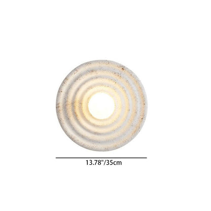 Round Corrugated Resin Glass 1-light Wall Sconce Lamp