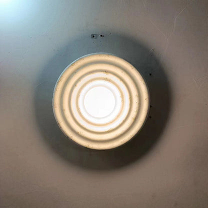 Round Corrugated Resin Glass 1-light Wall Sconce Lamp
