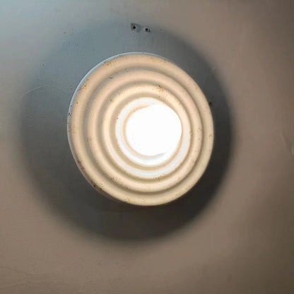 Round Corrugated Resin Glass 1-light Wall Sconce Lamp