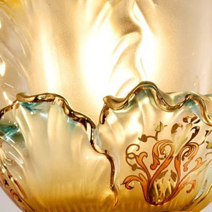 French Copper Glass 1/2-Light Wall Sconce Lamp