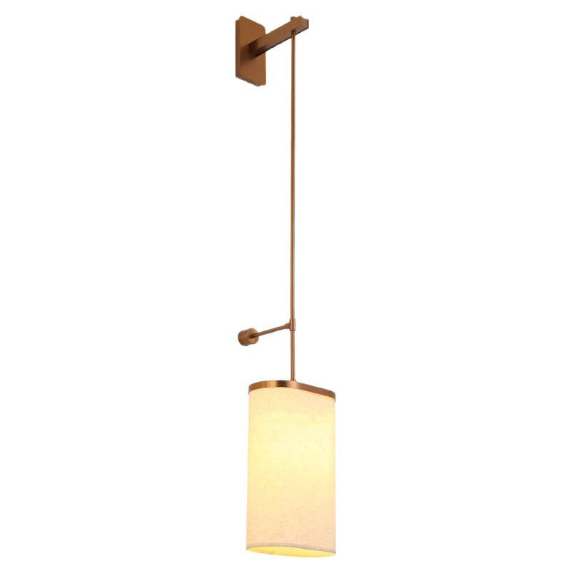 Long Stainless Steel Acrylic Linen 1-Light Wall Sconce Lamp